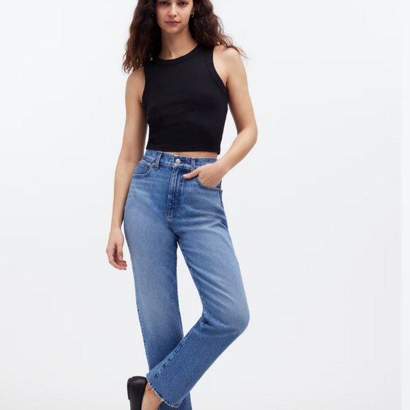 Madewell Supima Rib Crop Tank Black Size XS - Picture 9 of 9